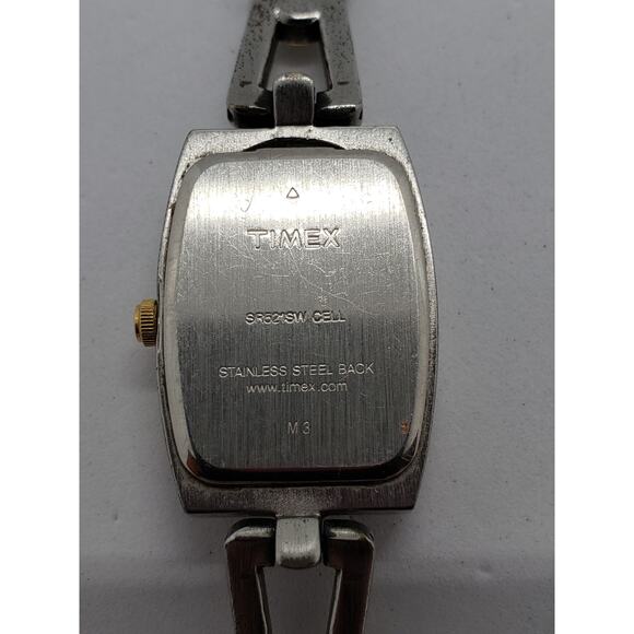 Timex women's watch. Square silver face. SR521SW CELL, M3